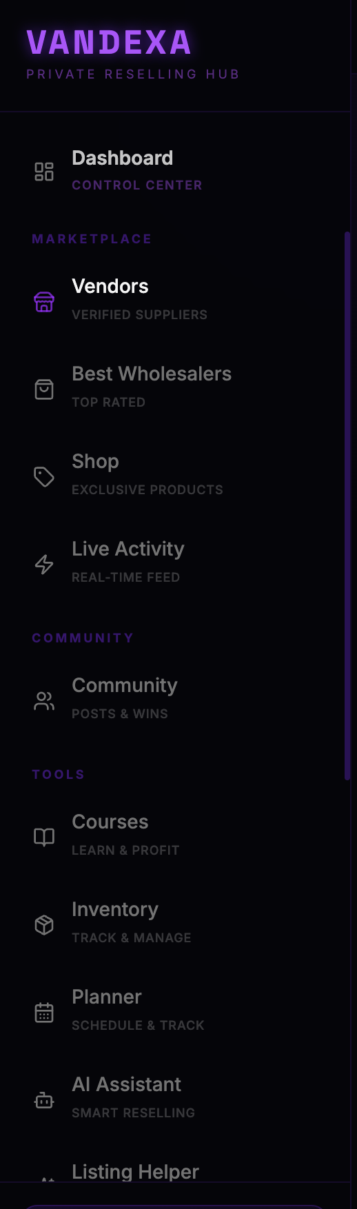 500+ Vendor Access Pass - Full Private App